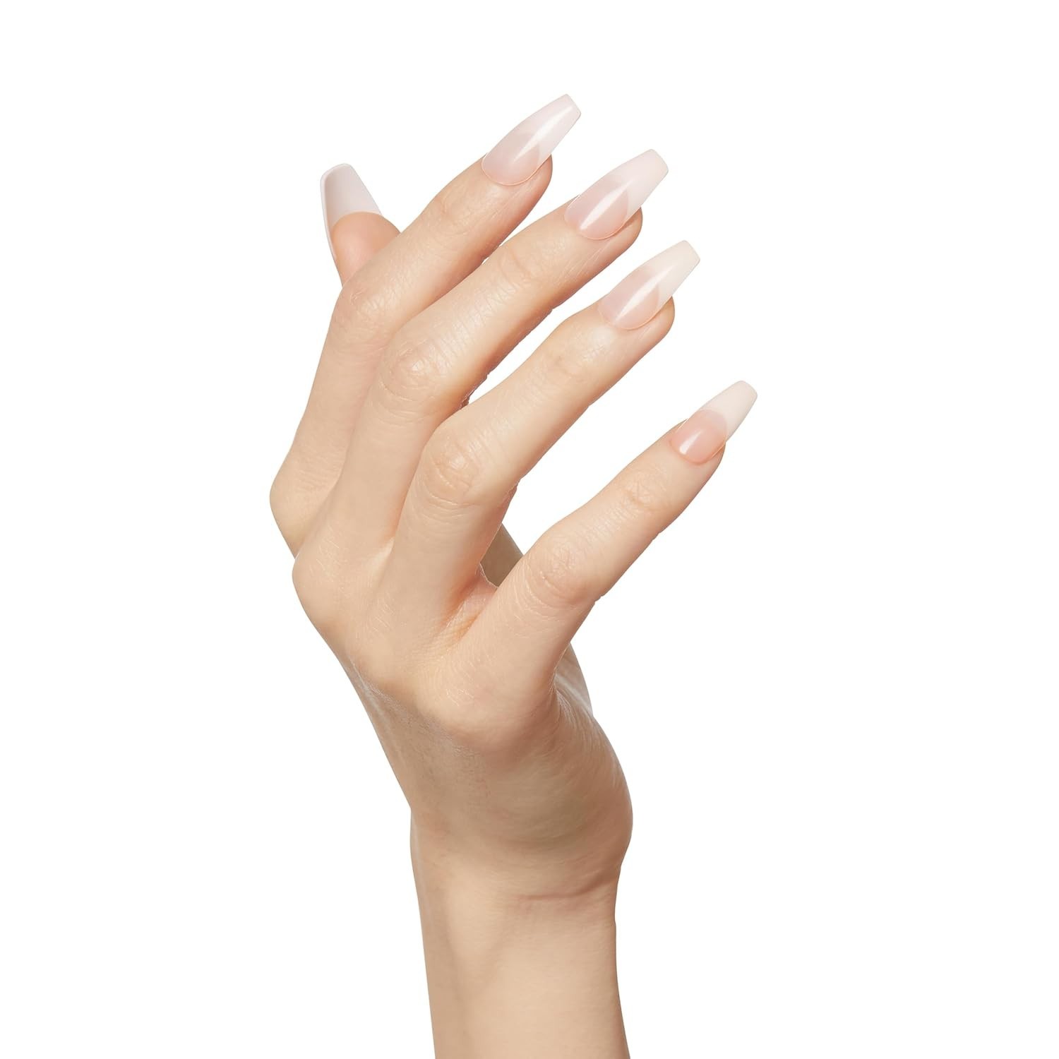 KISS Salon Acrylic French Nail Manicure Set, Medium Length, Nude, Square, Kit
