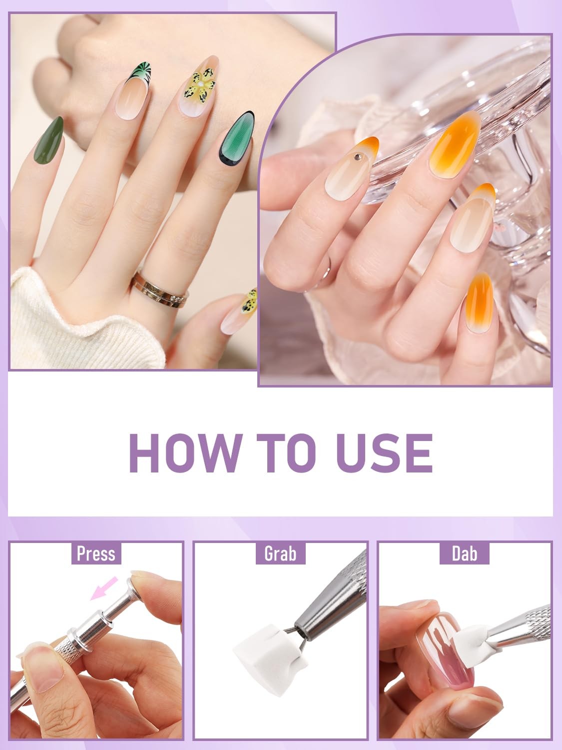 YOOVR 200 Pcs Nail Sponges for Ombre with Art Palette, Set