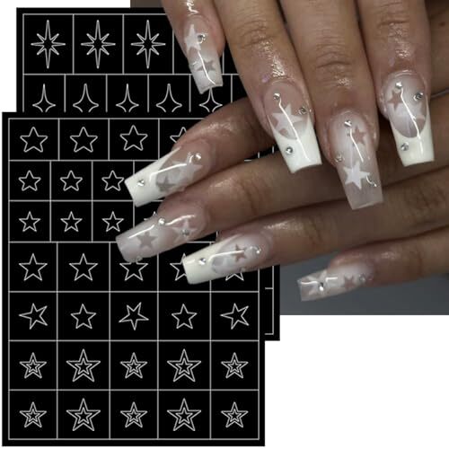6 Sheets Airbrush Stencils Nail Stickers for Nail Art Heart Butterfly Flowers