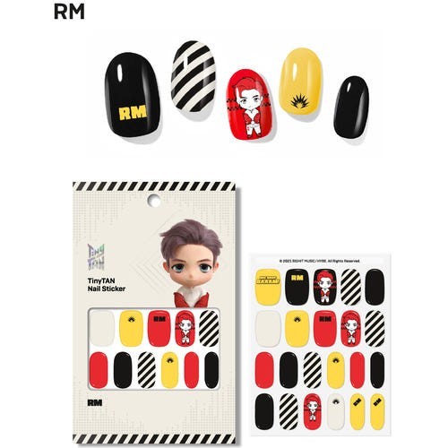 BTS TinyTAN Nail Stickers K-Pop Korean Nail Art Decal Set