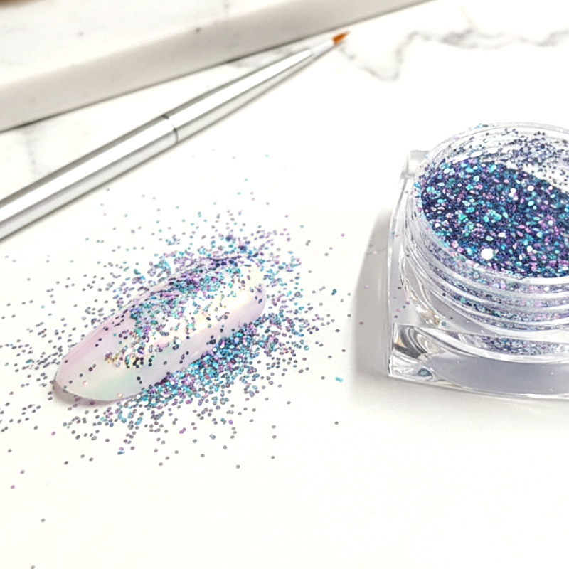 J.HOO Two Tone Hexagon Nail Glitter 0.4mm Ultra Fine Aurora 4 Colors