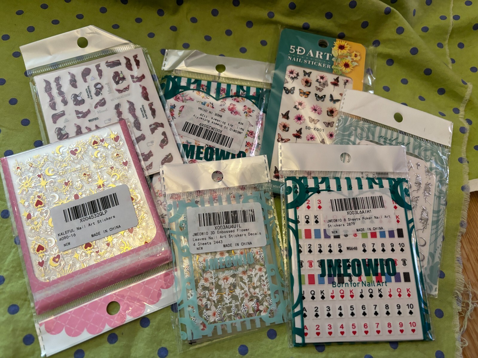 Finger Nail Stickers 7 Different Themes All New Butterflies Poker Roses Flowers