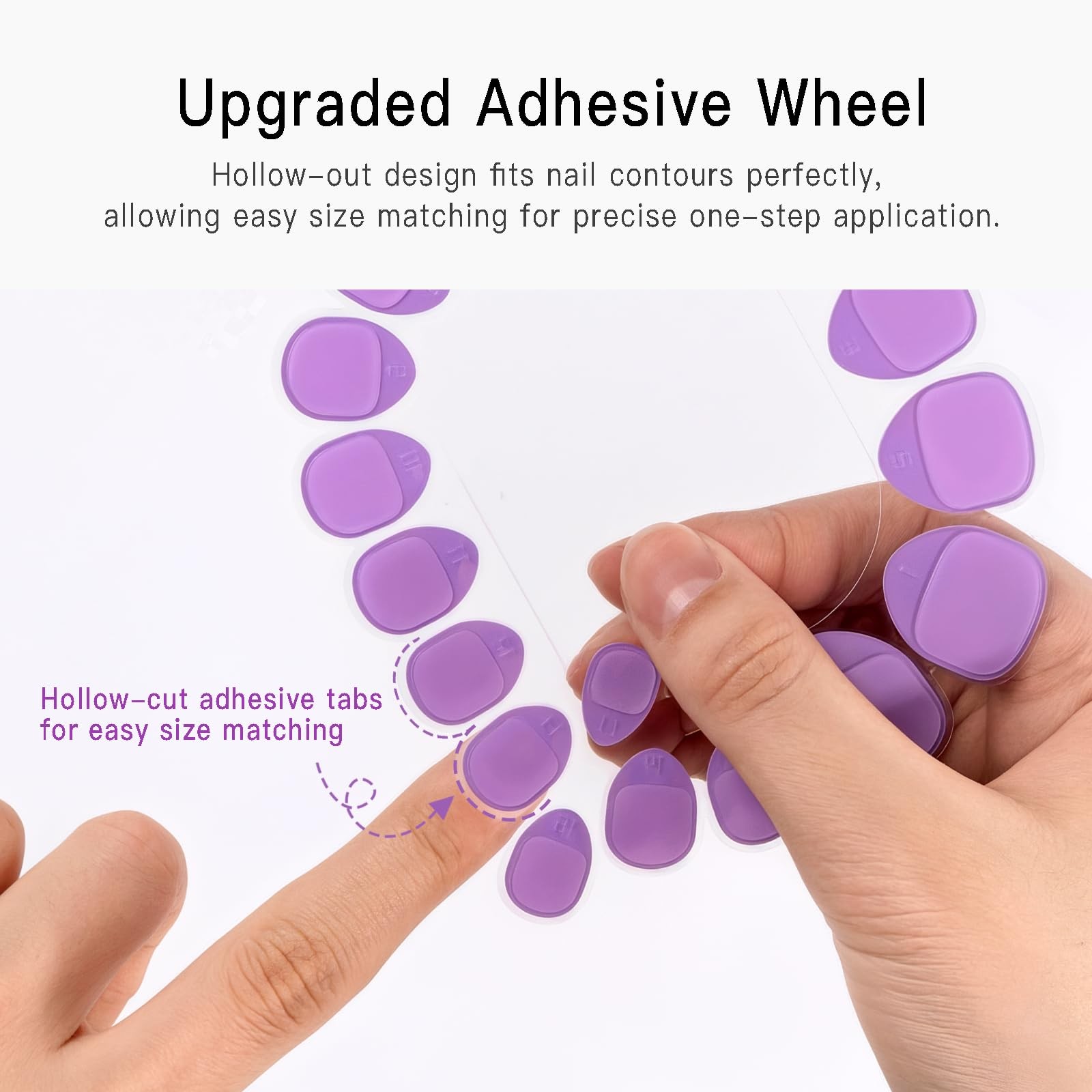 TabQueen Strong Press On Nail Adhesive Tabs, 10 Sheets 180PCS 18 Sizes, Stron…