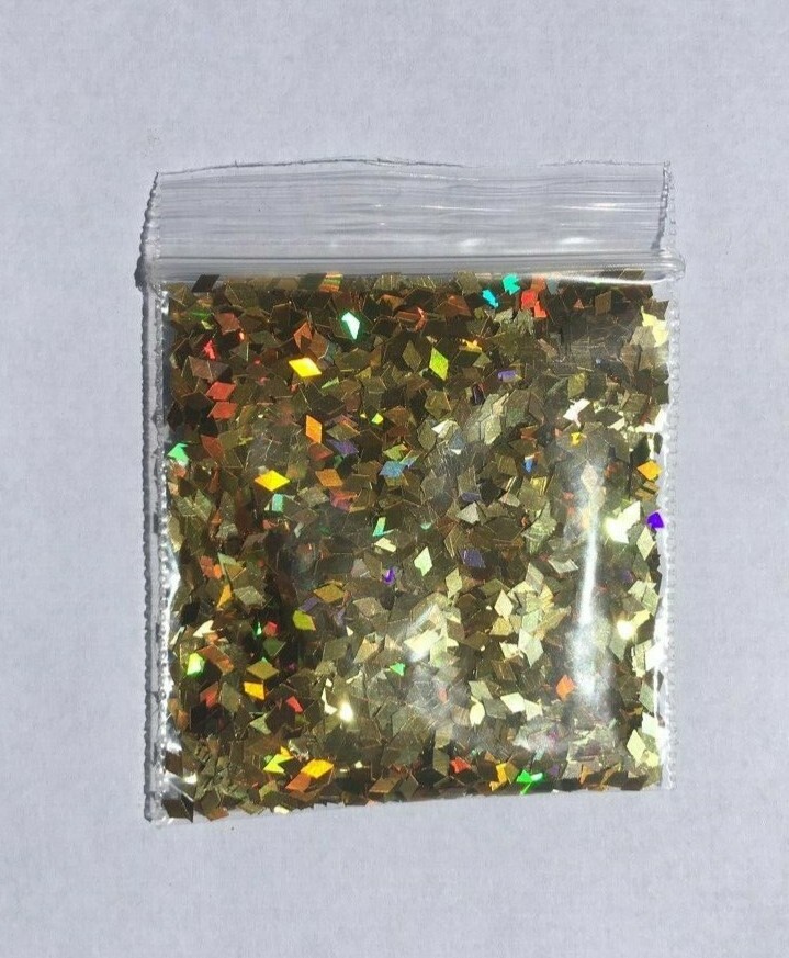 Diamond Shape (Luxury GOLD) 2mm Glitter (1 Tbsp)-Nail Art Face Crafts-US Seller
