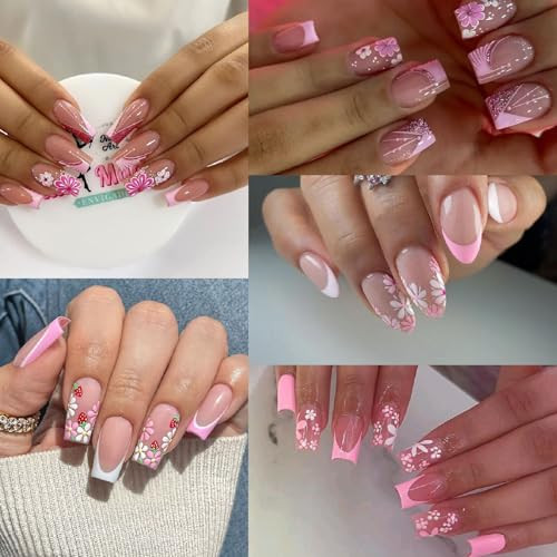 5 Sheets Flower Nail Art Stickers 3D Self Adhesive Daisy for Nails Spring