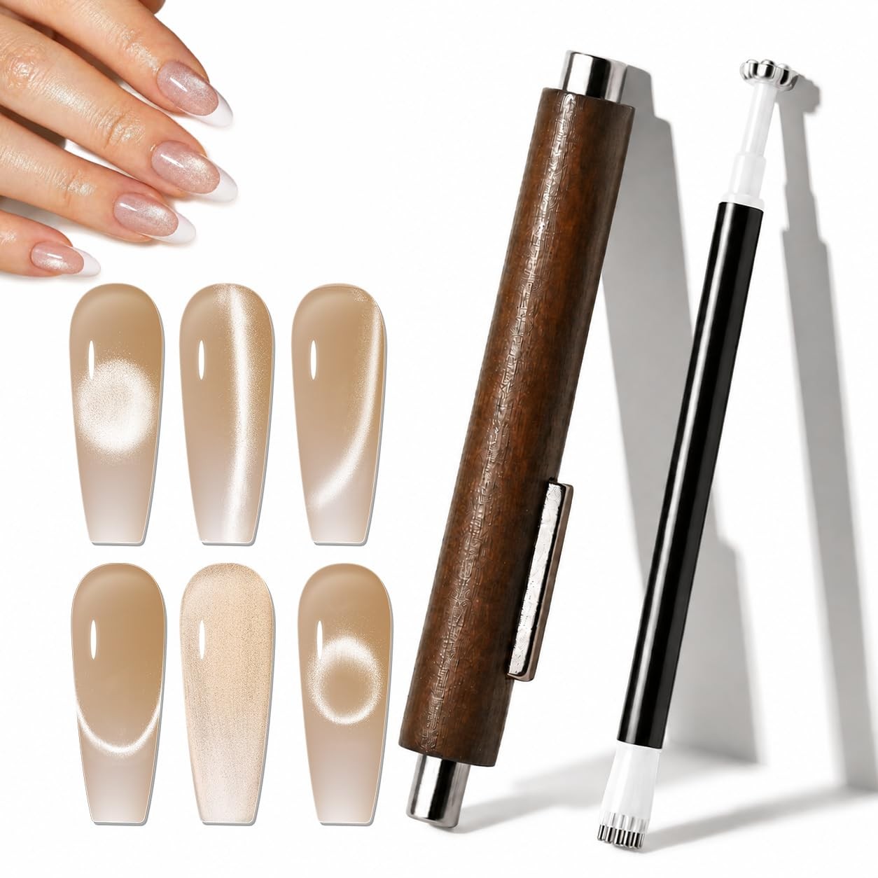Cat Eye Magnet 3-in-1 Dual-head Magnet Pen Heart Lightning Nail Stuff
