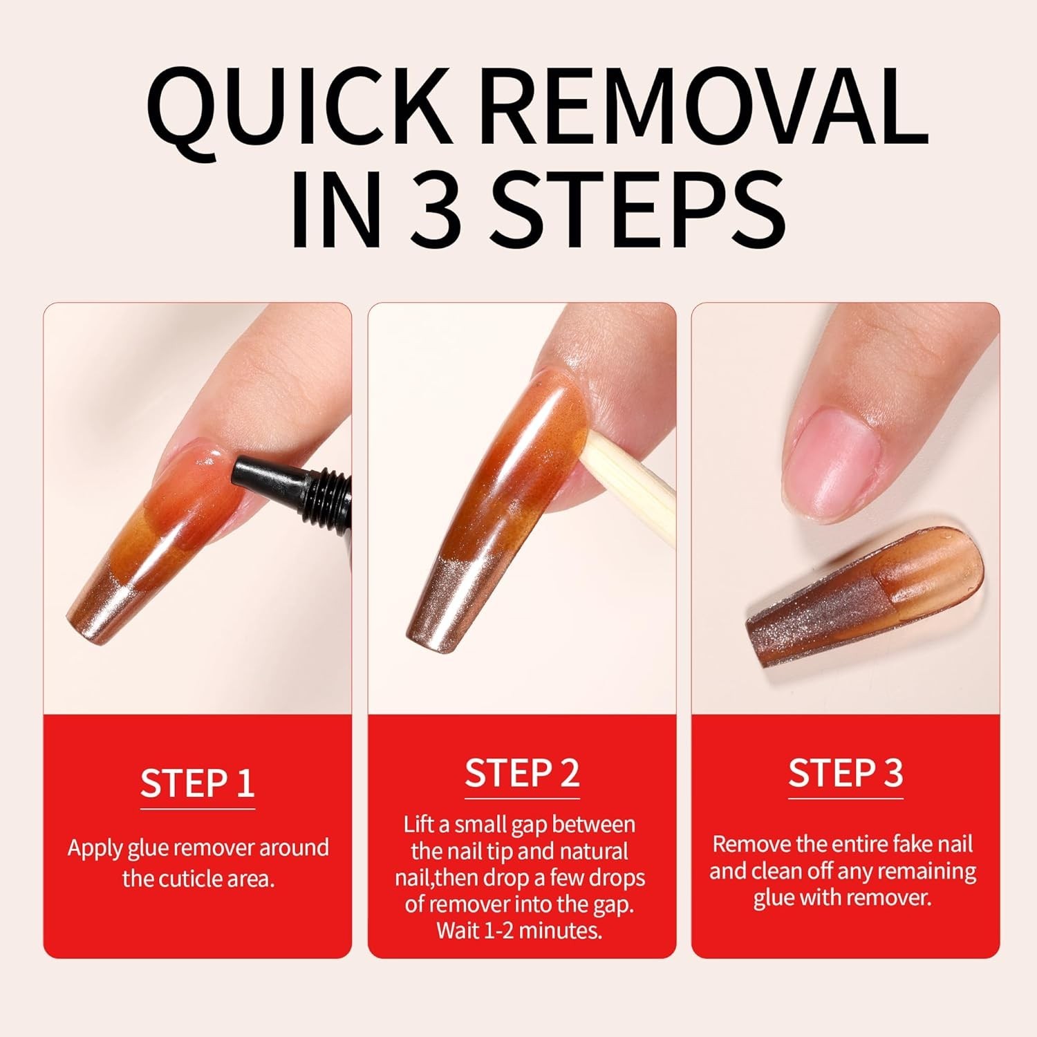 Semi Solid Nail Glue 10Ml for Press on Nails with 10Ml Remover Kit Nail Tips Glu