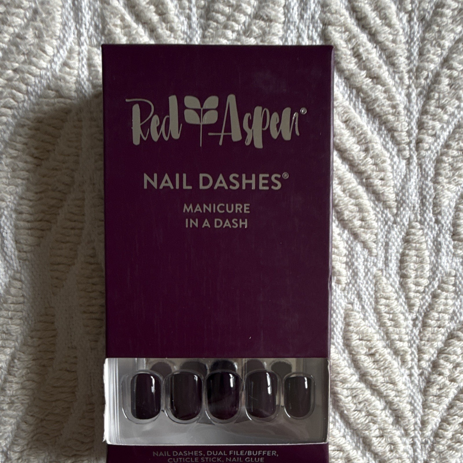 3 Red Aspen Press-On Nails Purple, Floral, Olive Pre-Designed, Glue Included