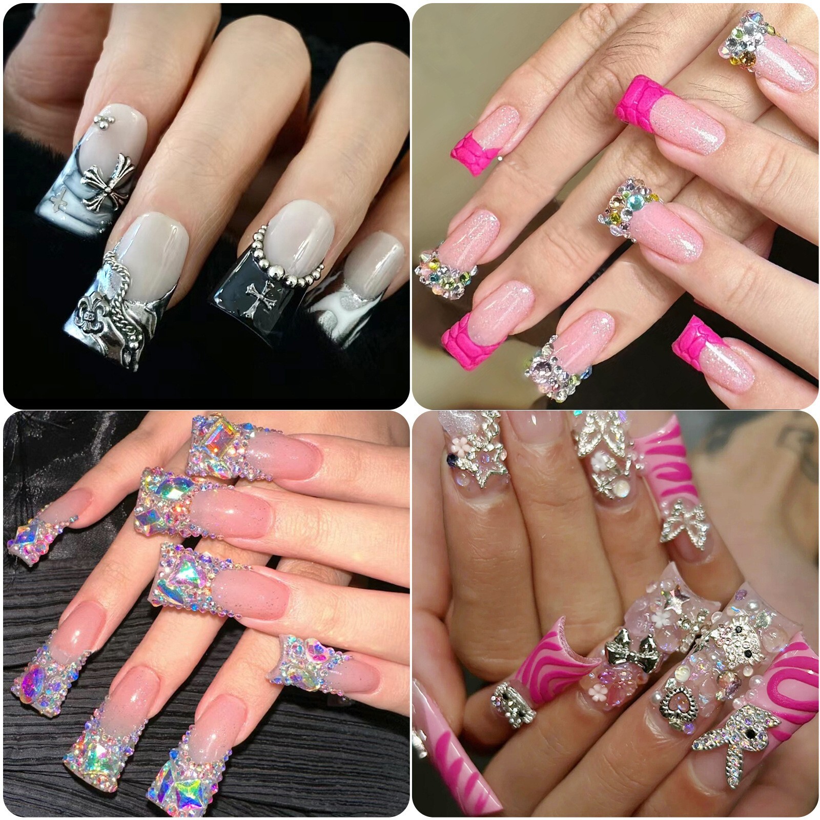 500~504pcs Half Full Cover Duck Shape Nail Tips Acrylic Nails Clear Natural