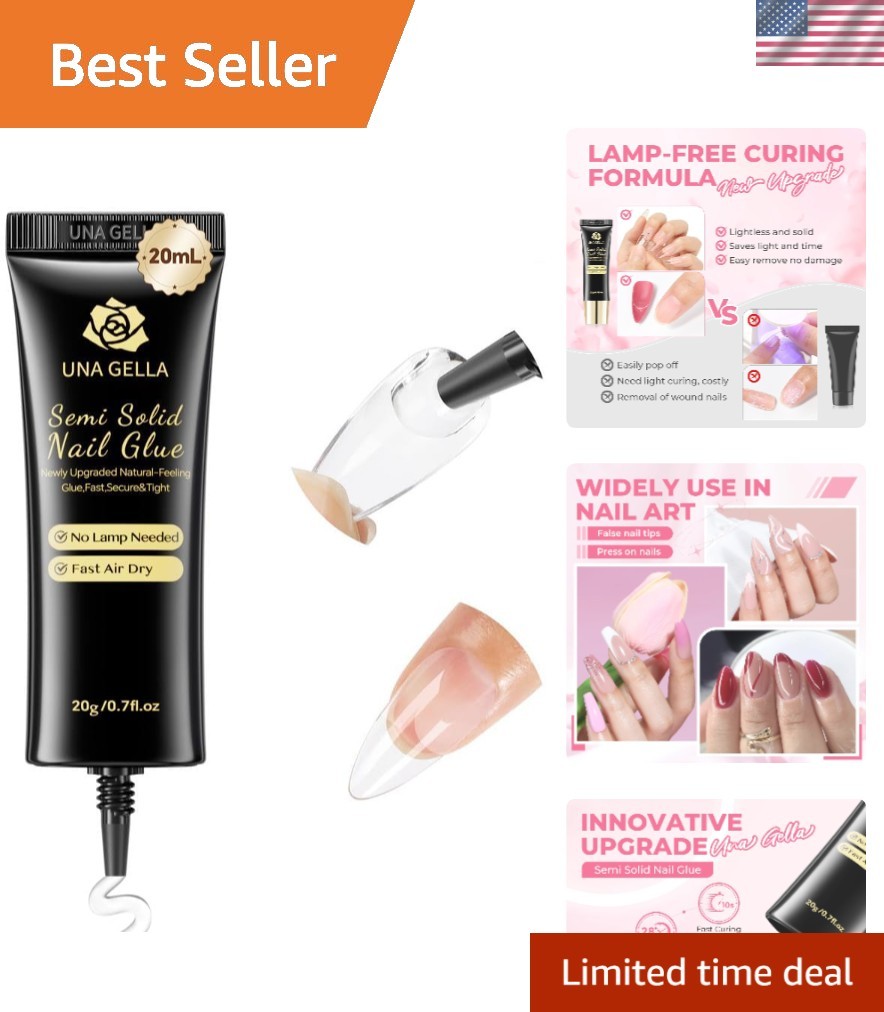 Long Lasting Gel Nail Glue: 20g Fast-Curing Adhesive for Professional Results