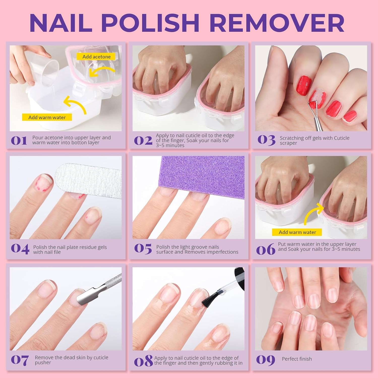 10Pcs Nail Soaking Bowl Kit 2 Soak off Bowl Nail Soaking Bowl Acetone Proof Soak