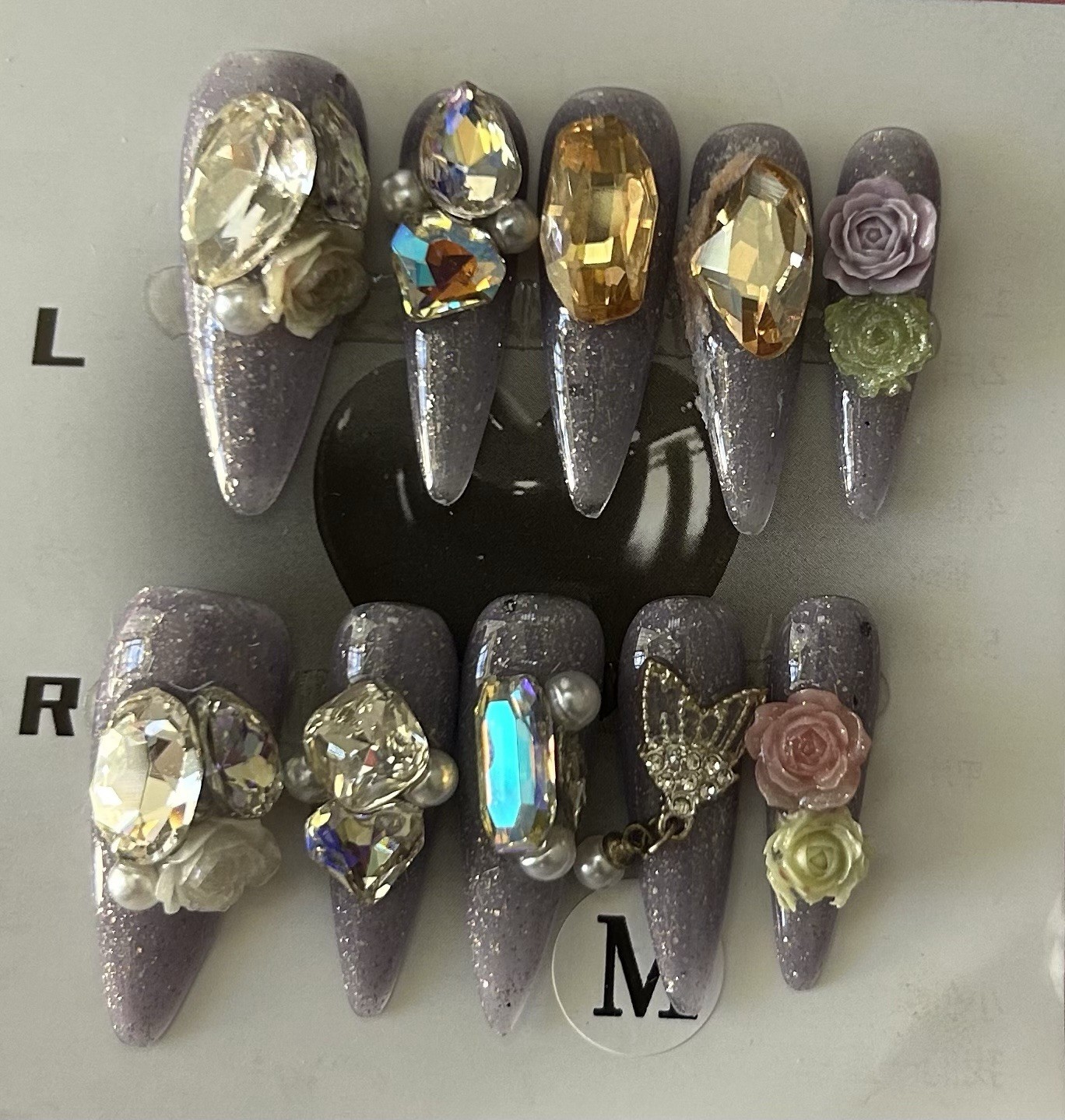 Acrylic Press-On Bling Nails