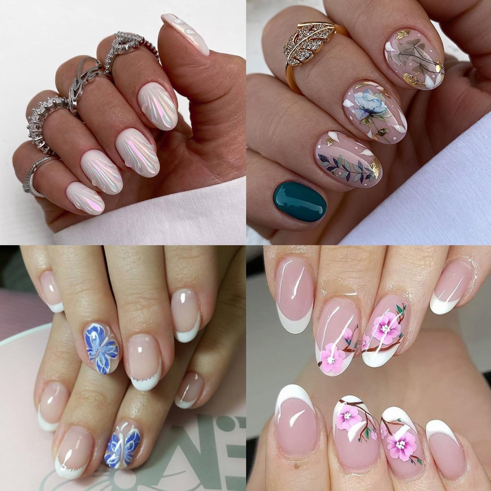 360pc Extra Short Oval Nail Tips Clear Fake Nails XS Round Almond Gel Nail Ti…