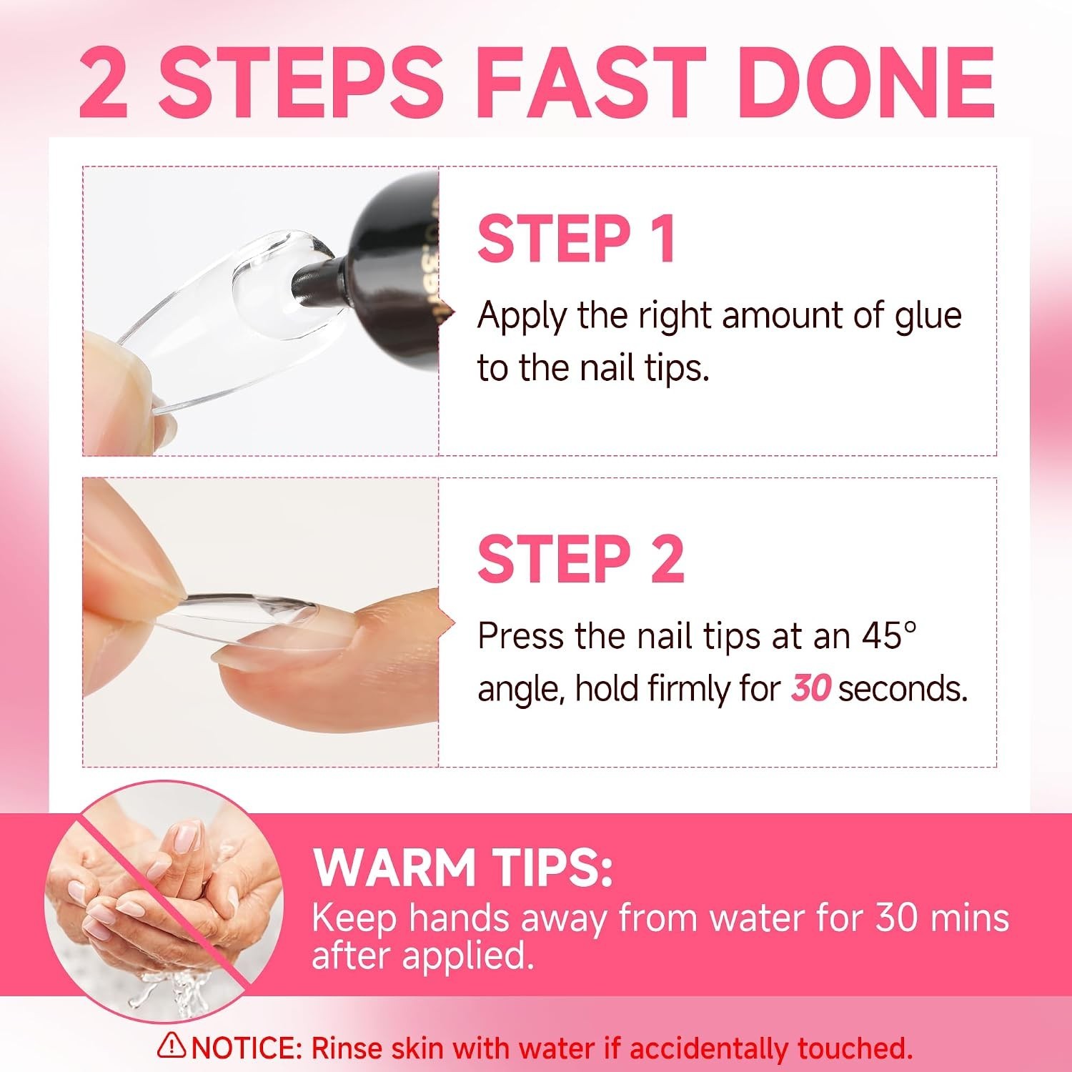 All-in-One Nail Glue (10ml) & Remover (12ml) Kit – Easy Application & Removal