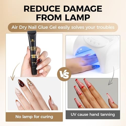 Gel Nail Glue, 15ml*2pcs No U V/Lamp Needed Nail Gel Glue, Quick ANail Glue