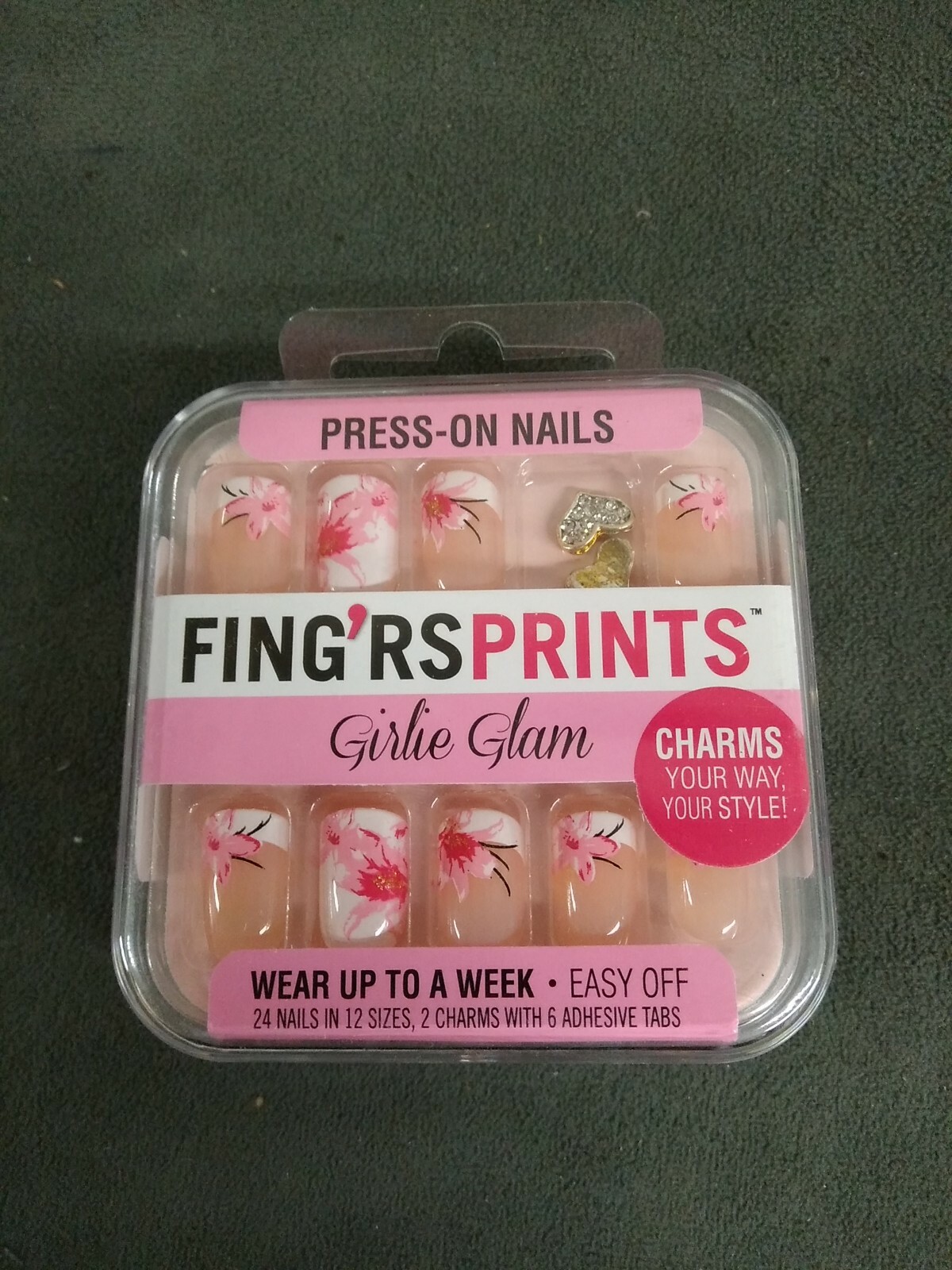 Fing’rs Prints 24 Pieces Press-On Nails Finger Prints -31032 blooming reality