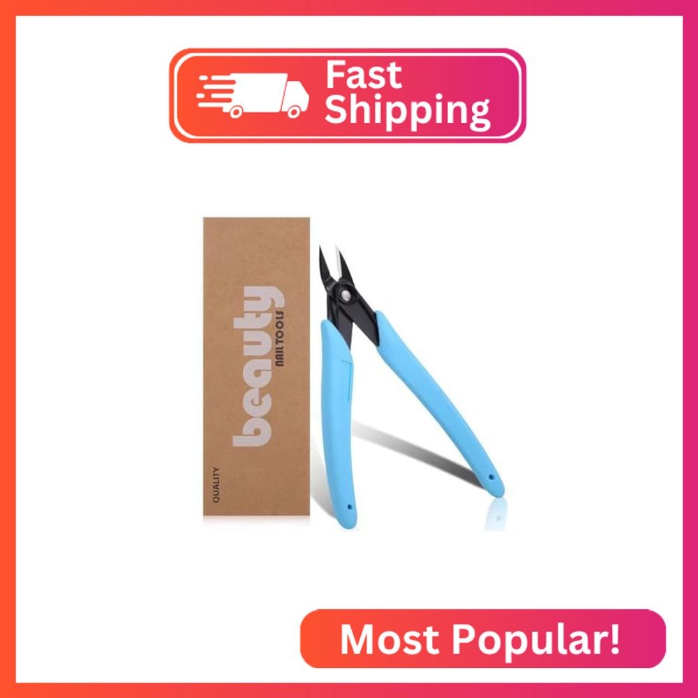 AKOAK 1 Pack Stainless Steel Nail Art Scissors, Rhinestone Remover, Metal Chain,