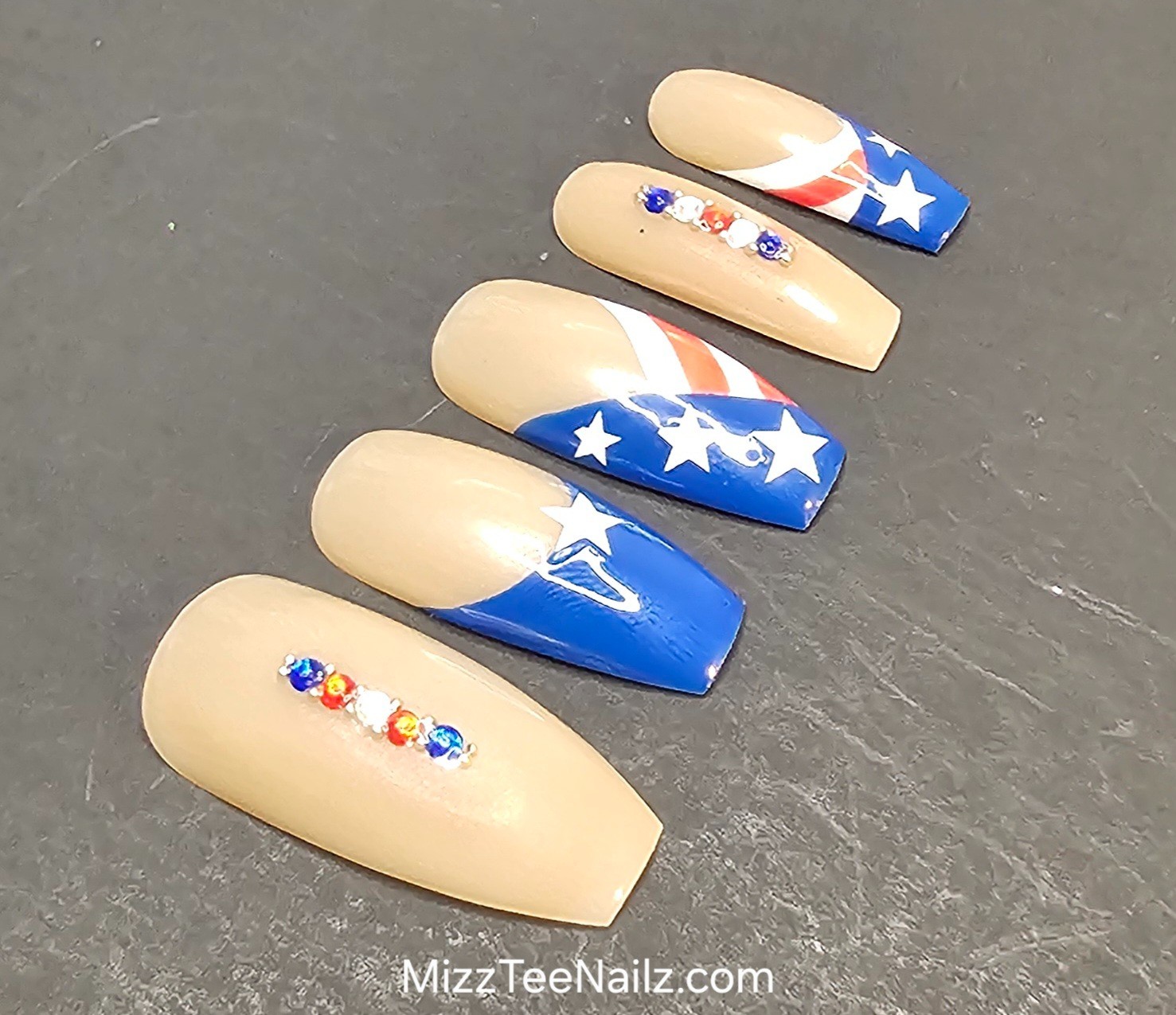 Press-On Nail Set # 109: ‘Merica