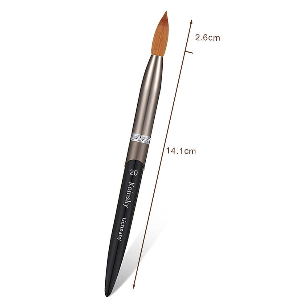 Professional Acrylic Kolinsky Nail Brushes Sizes 16/20# Nail Art Brush