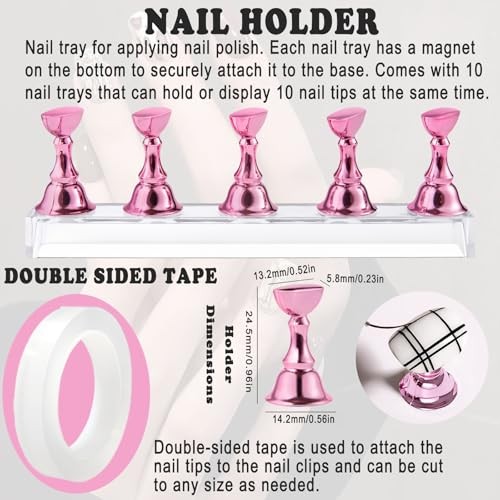 Nail Art Brushes Set, Nail Stand, Liner Pens and Dotting Tool for Nail Art