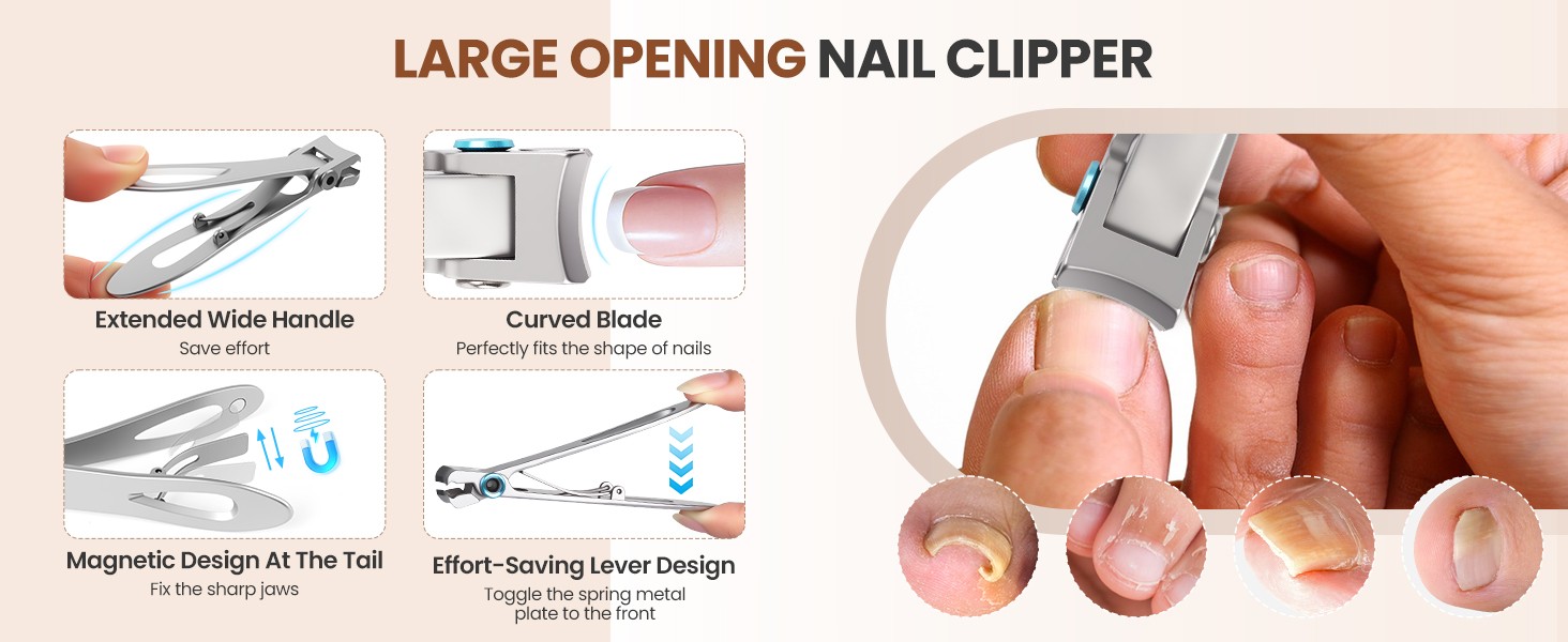 Ingrown Toenail Removal Kit: 8 Pcs Professional Toenail Clippers for Thick