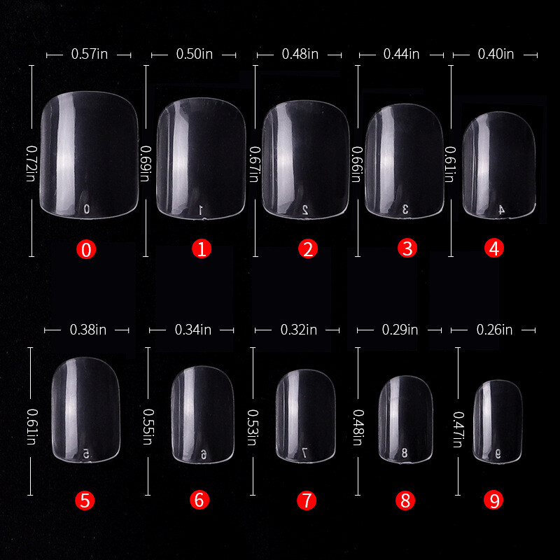 500 Pcs Round head Nail Art Tips Clear False Nails Art Tips Full Cover Manicure