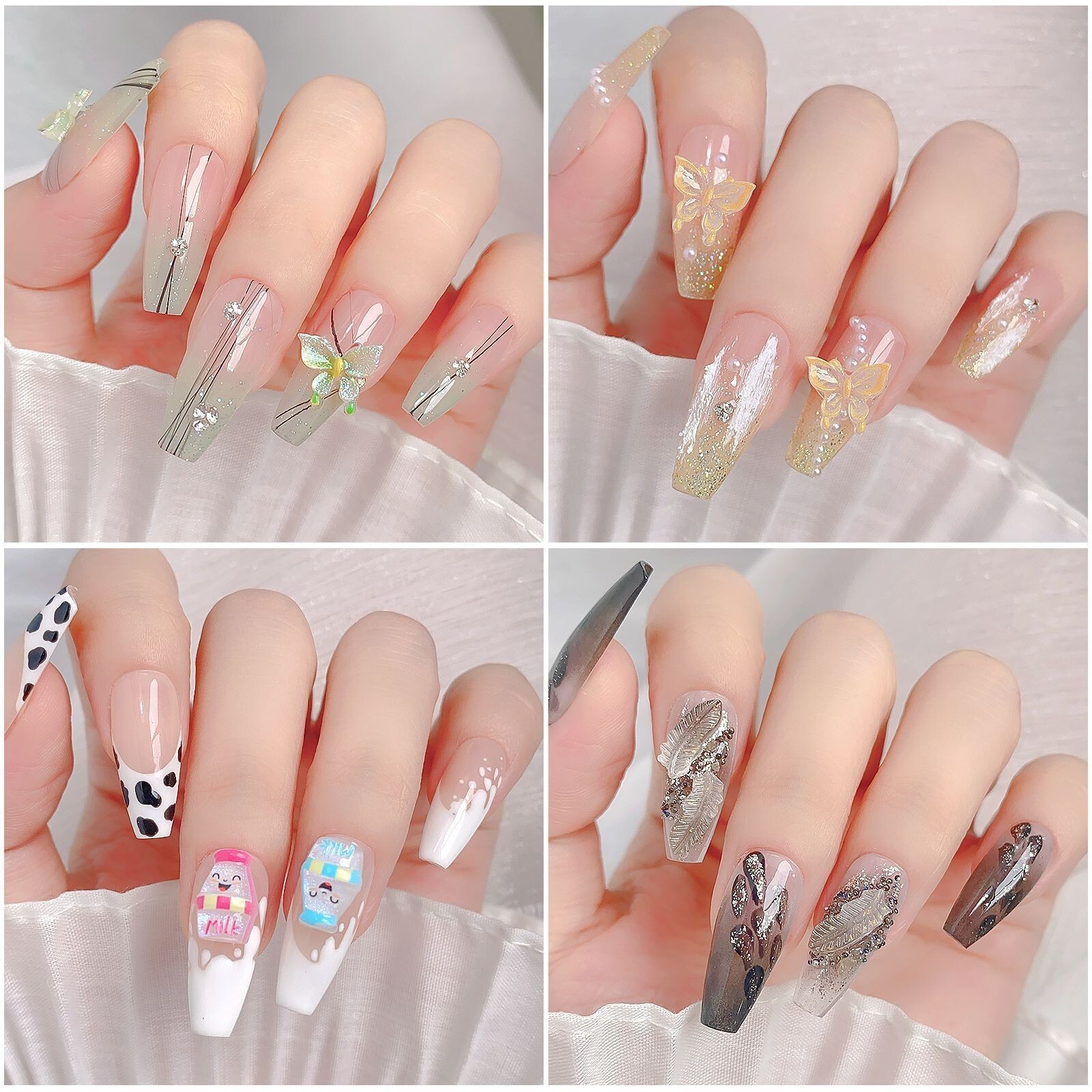 6 Grids Nail Art Animal Flower Butterfly Colors Mixed Set Box Accessories Decor