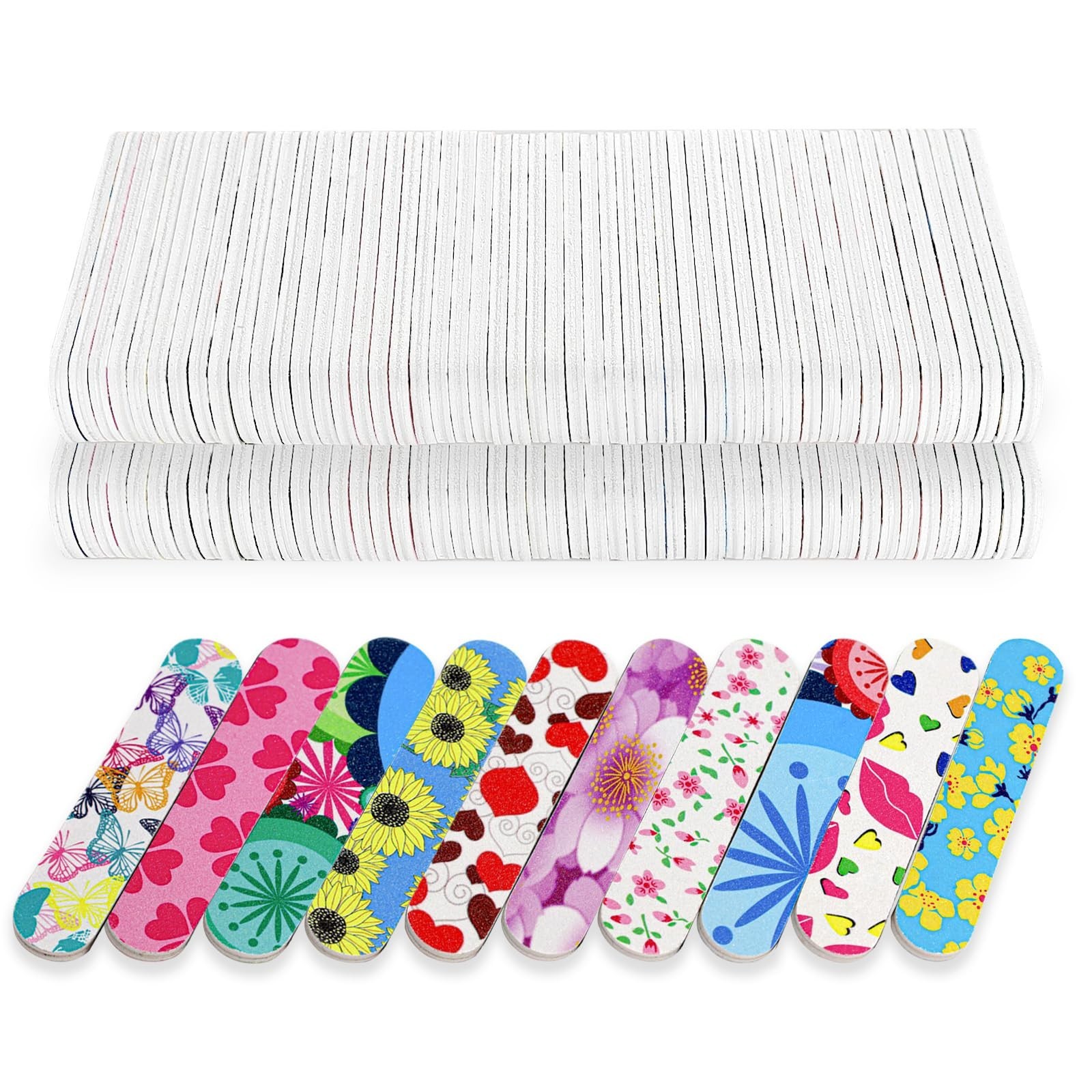 Mini Nail Files, Colorful Emery Boards for Nails Double Sided 180 Grit Emory,…