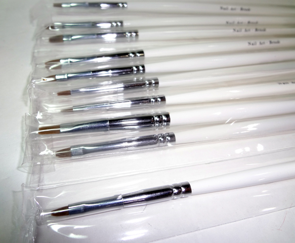 10pc Nail Art French Brush Perfect for Shaping French Manicure Thin Brushes