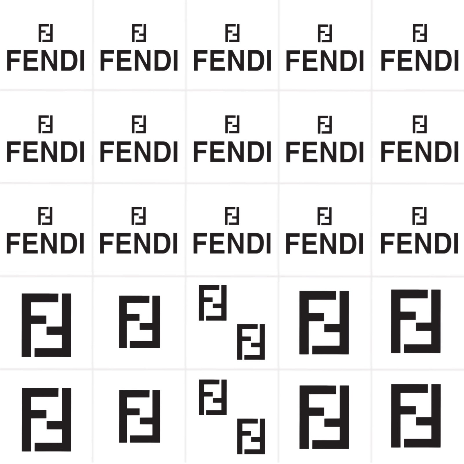 Fendi Nail Decals Clear Waterslide Transfer Set of 50 +instructions