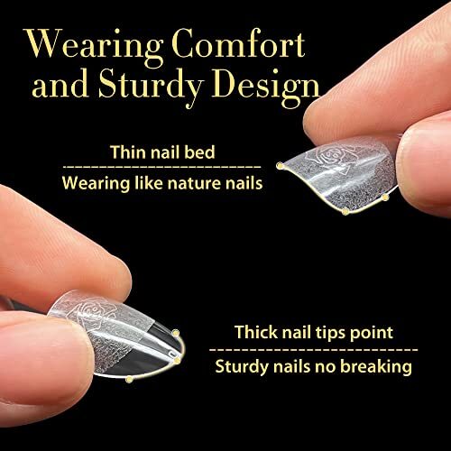 Almond Gel Nail Tips, 600Pcs Soft Gel Nail Tips Pre-file Oval Short Oval