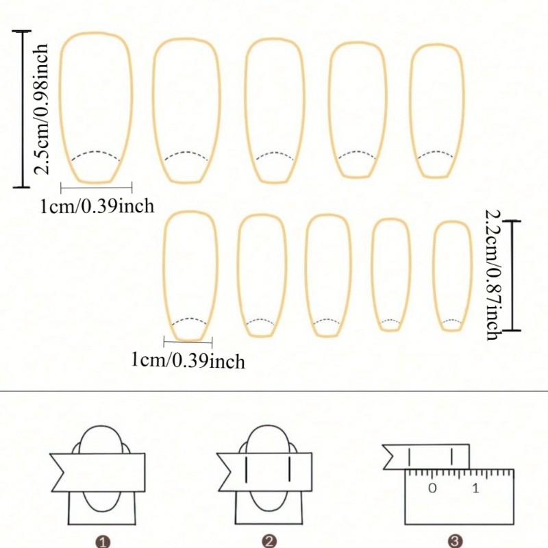 48 Pcs of Ballet Style Gradient Dyeing, Detachable and Reusable Short Nail Art