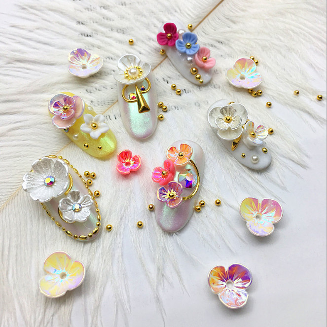 Nail Art 3D Rose Flower Rhinestones Jewelry Gems Mix Nail Art Decoration Glitter