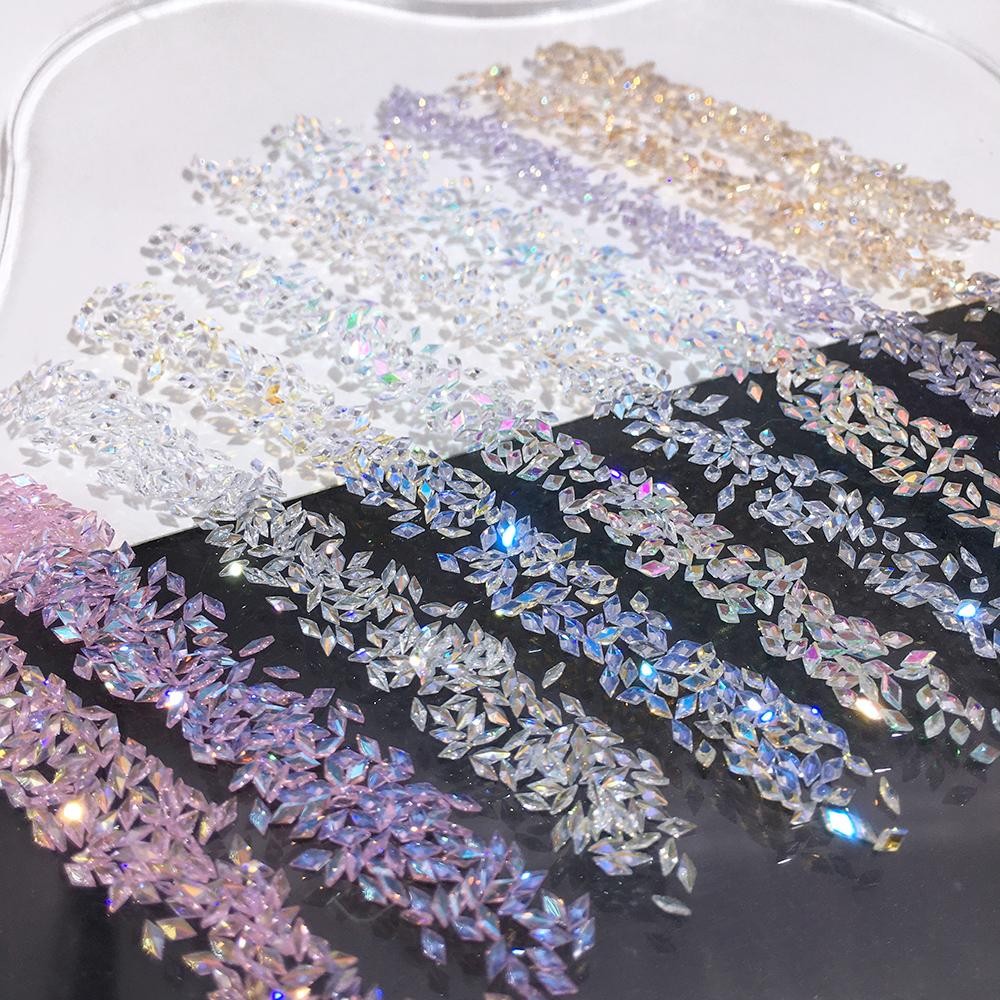 100x 1.5x3mm Mini 3D Flatback Diamond Nail Art Diamonds nail Art Accessory Craft