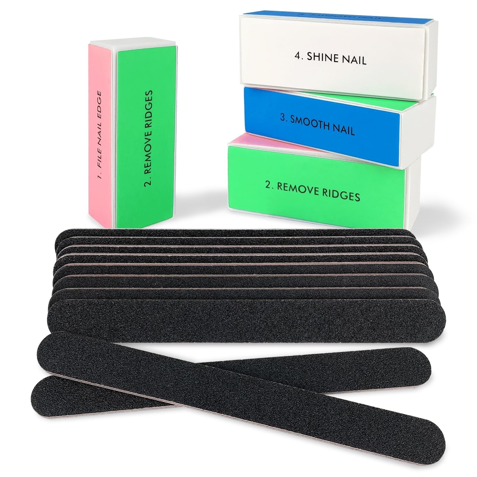 LNAUJS 14 Pack Nail Files and Buffers Set, Professional Manicure Tools Kit, 1…