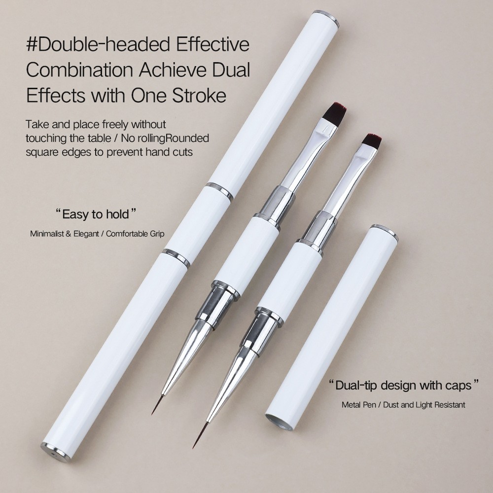 3Pcs Double-head Nail Art Pen Brush Set For Color Line Drawing Gel Spreading