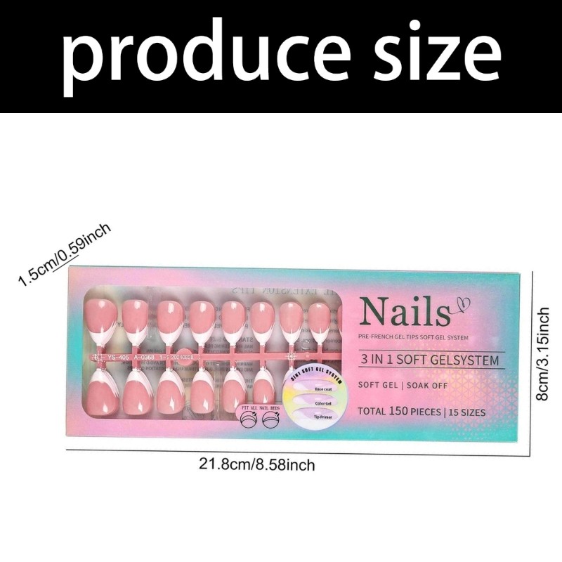 1Set Solid Color Fashion Nail for Women Easy Wear Highly Gloss Versatiled Types
