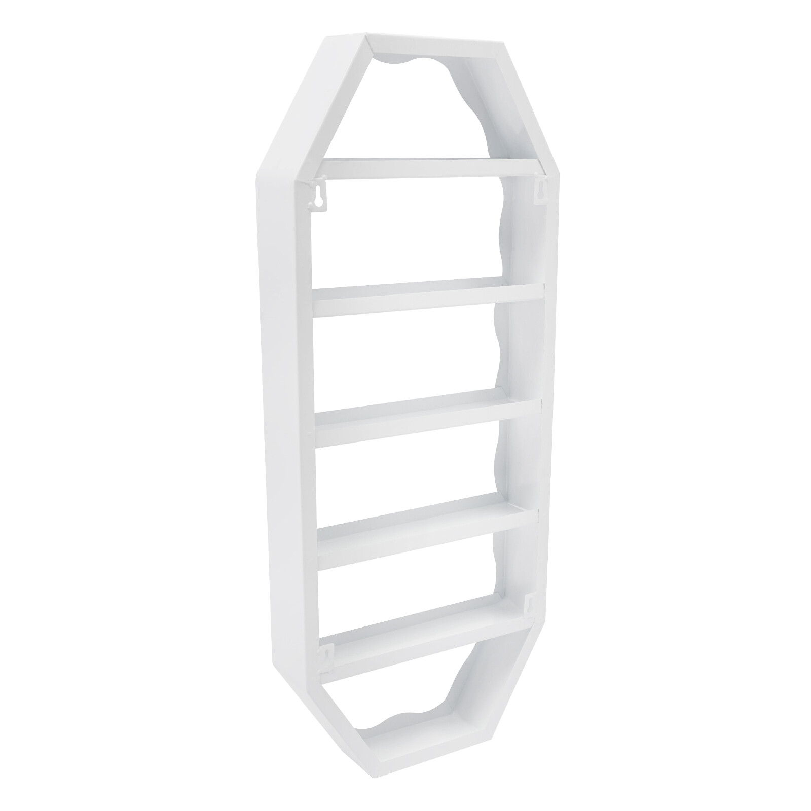 3pcs Nail Polish Storage Racks Wall-mounted Metal Multi-tiers Display Rack White