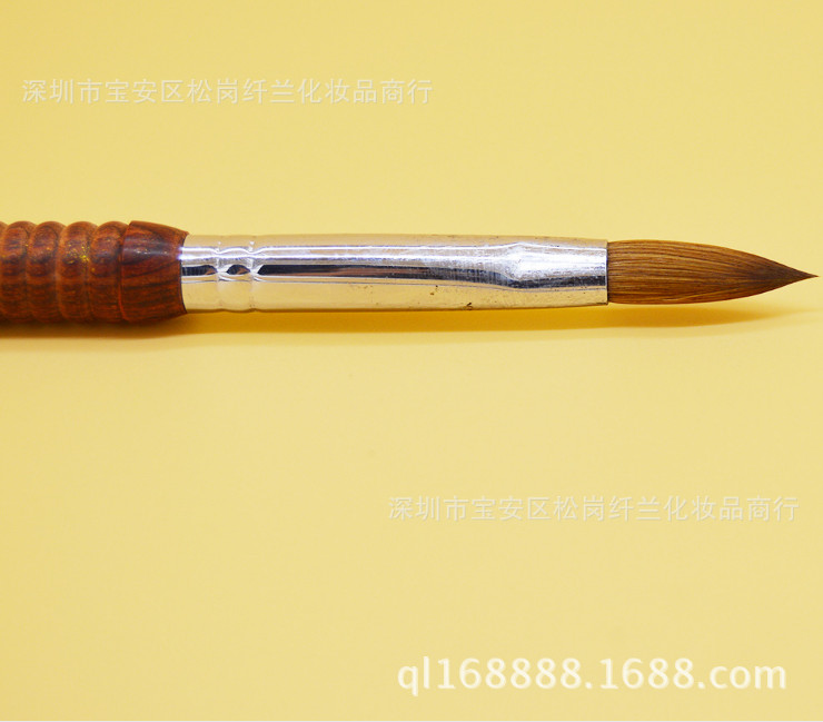 8Number Sable Acrylic Nail Art Brush CRIMPED Red Wood Handle Manicure Tool