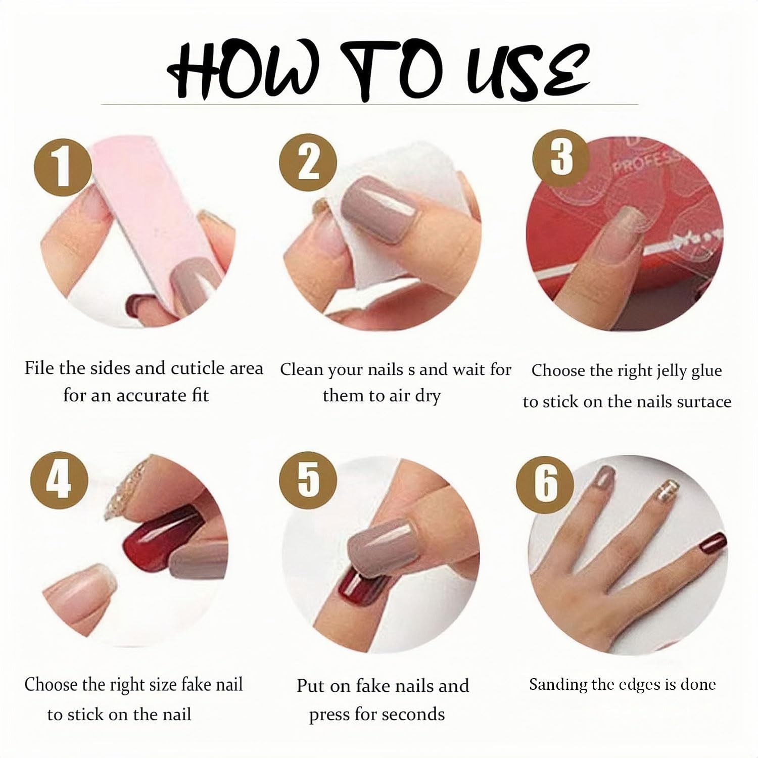 Valentines Press on Nails Short Square Fake Nails French Tip Nails Press Ons …