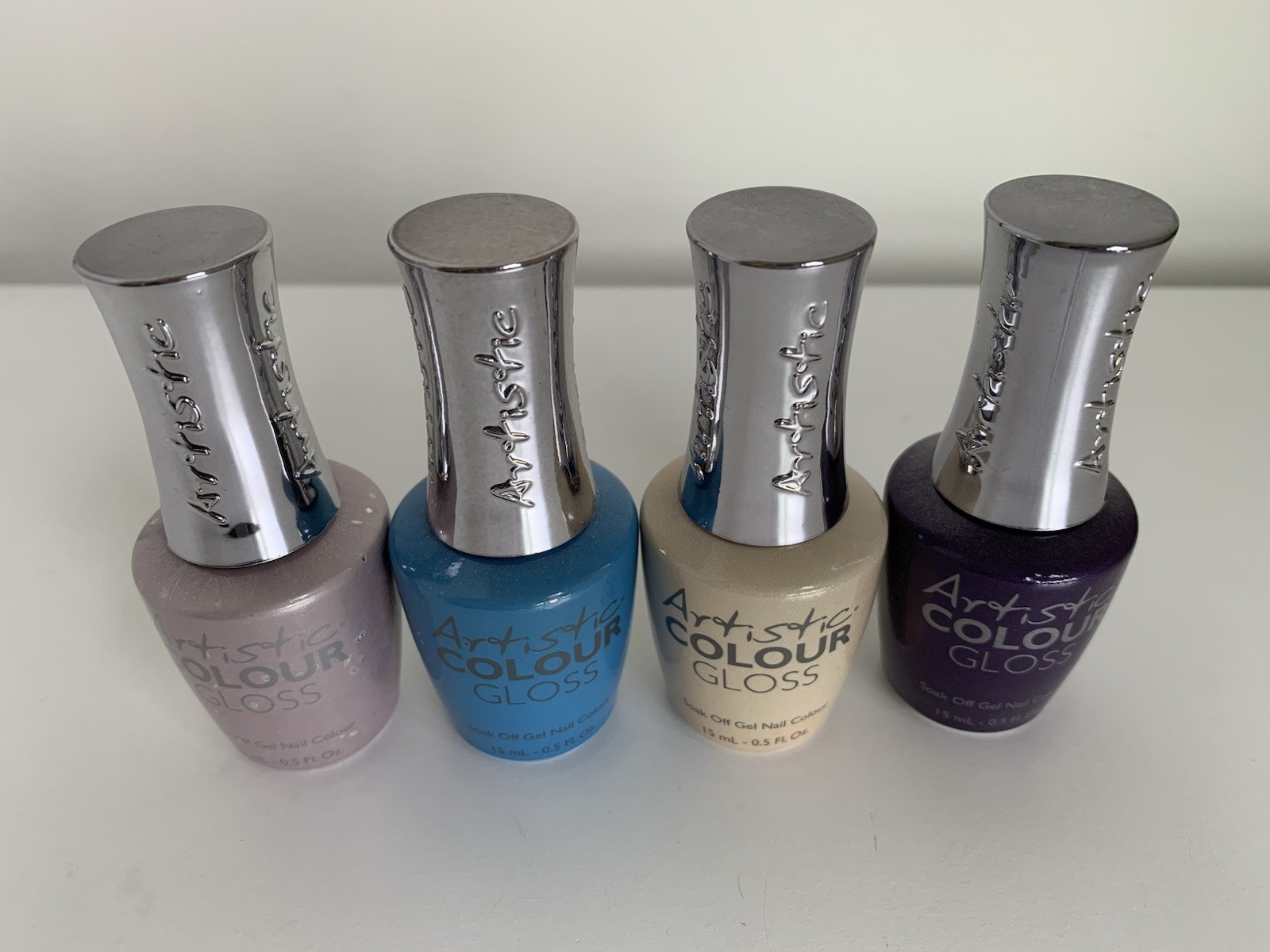 Artistic Colour Gloss Soak Off Gel Polish Lot Of 4- Holiday Colors
