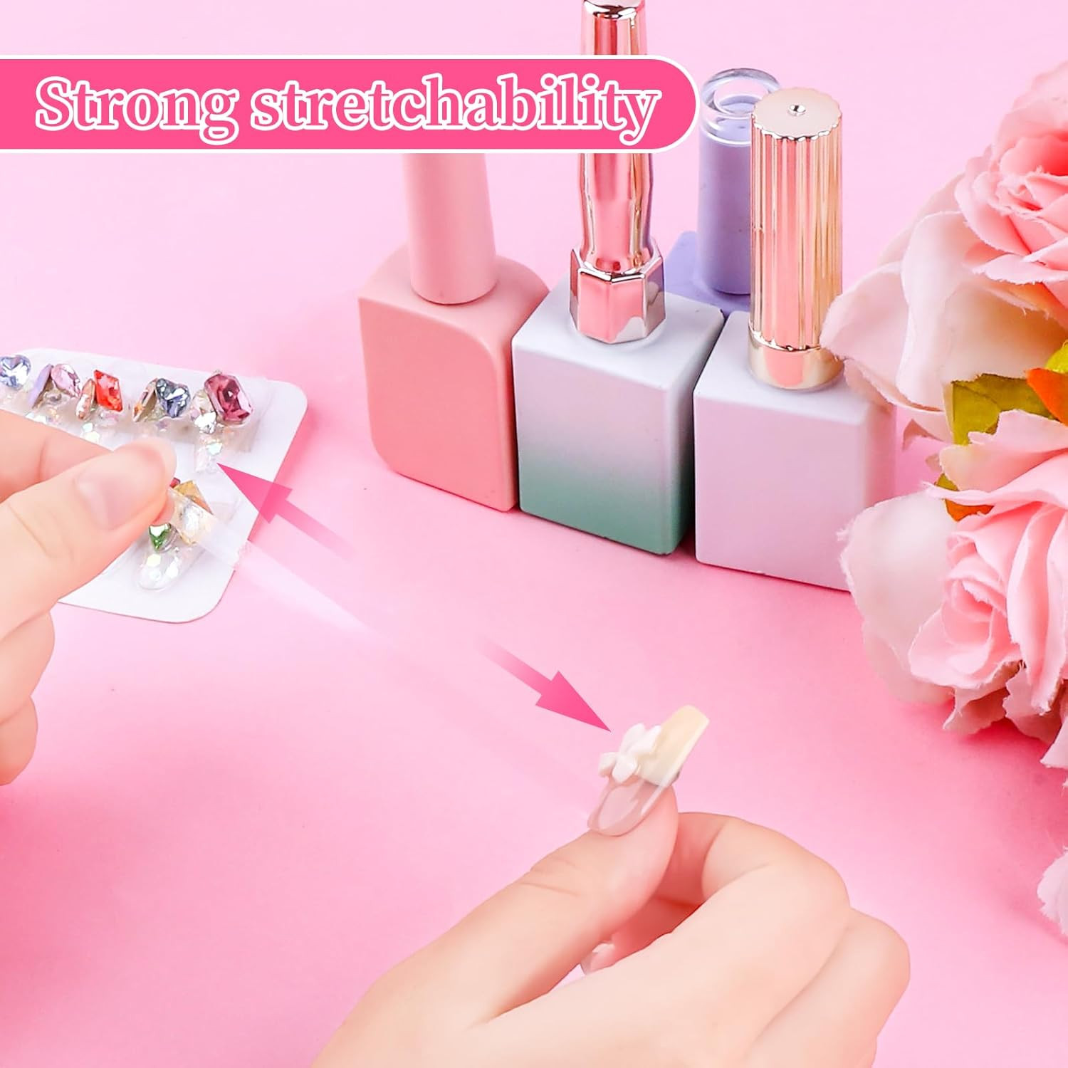 12 Sheets Double Sided Nail Tape for Press on Nails Storage, Clear Adhesive Moun