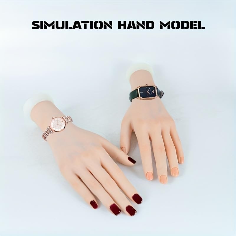 Practice Hand for Acrylic Nails Soft Touch Mannequin left, Beige
