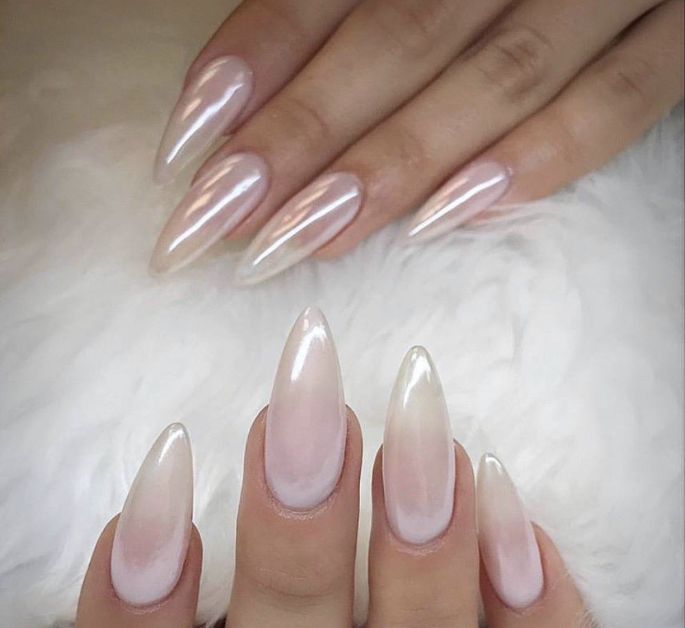 WHITE CHROME NAIL POWDER Diamond Ceramic Pigment Nails Art Crystal Shiny Dust M4