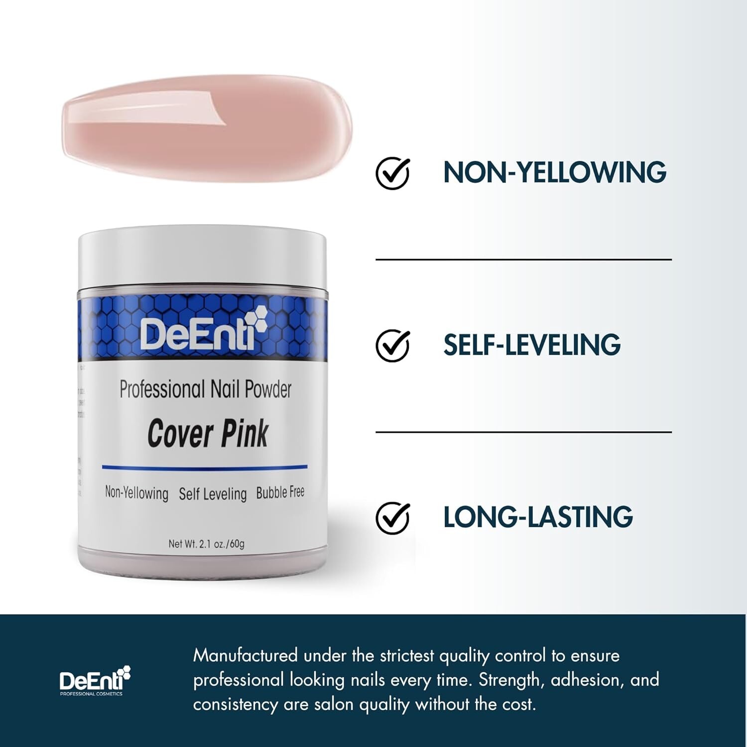 DeEnti 2oz Cover Pink Acrylic Nail Powder Dip – Salon Quality for Home Manicures