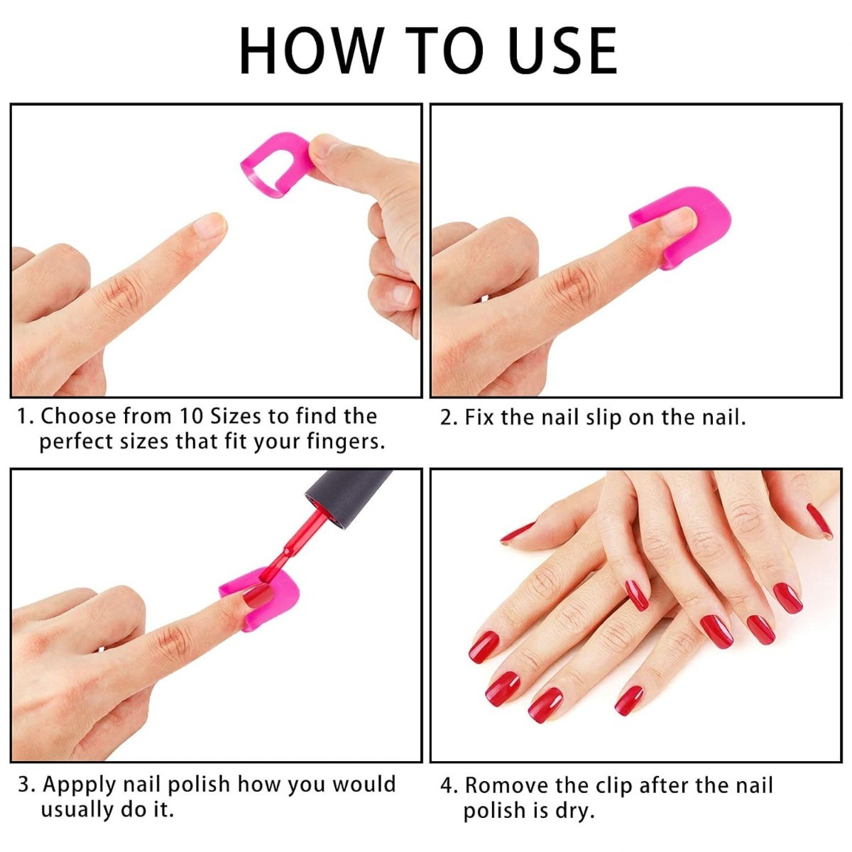 26 Pcs 10 Sizes U Curve Shape Nail Protector, PVC
