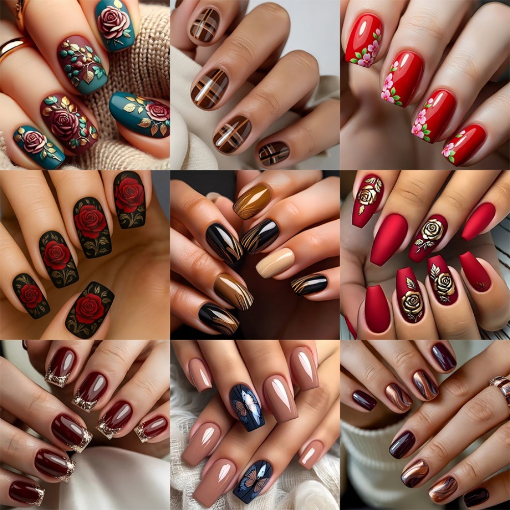 24pcs Gold Diamond-Cut Stiletto Press-On Nails, Luxe for Weddings & Parties