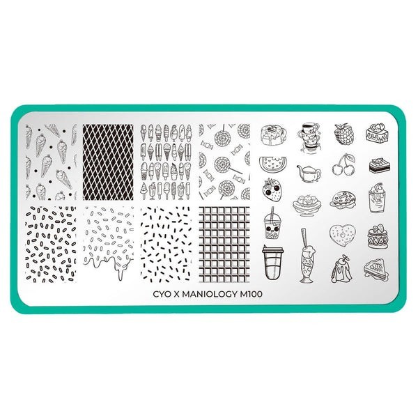 M100 Cyo X Maniology Design Contest Sweet Thing Candy Cake Nail Stamp Plate HTF
