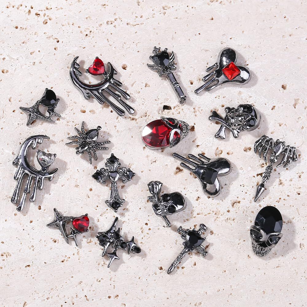 32 Pcs Halloween Nail Charms 3D Alloy Nail Art Charms Supplies for Women