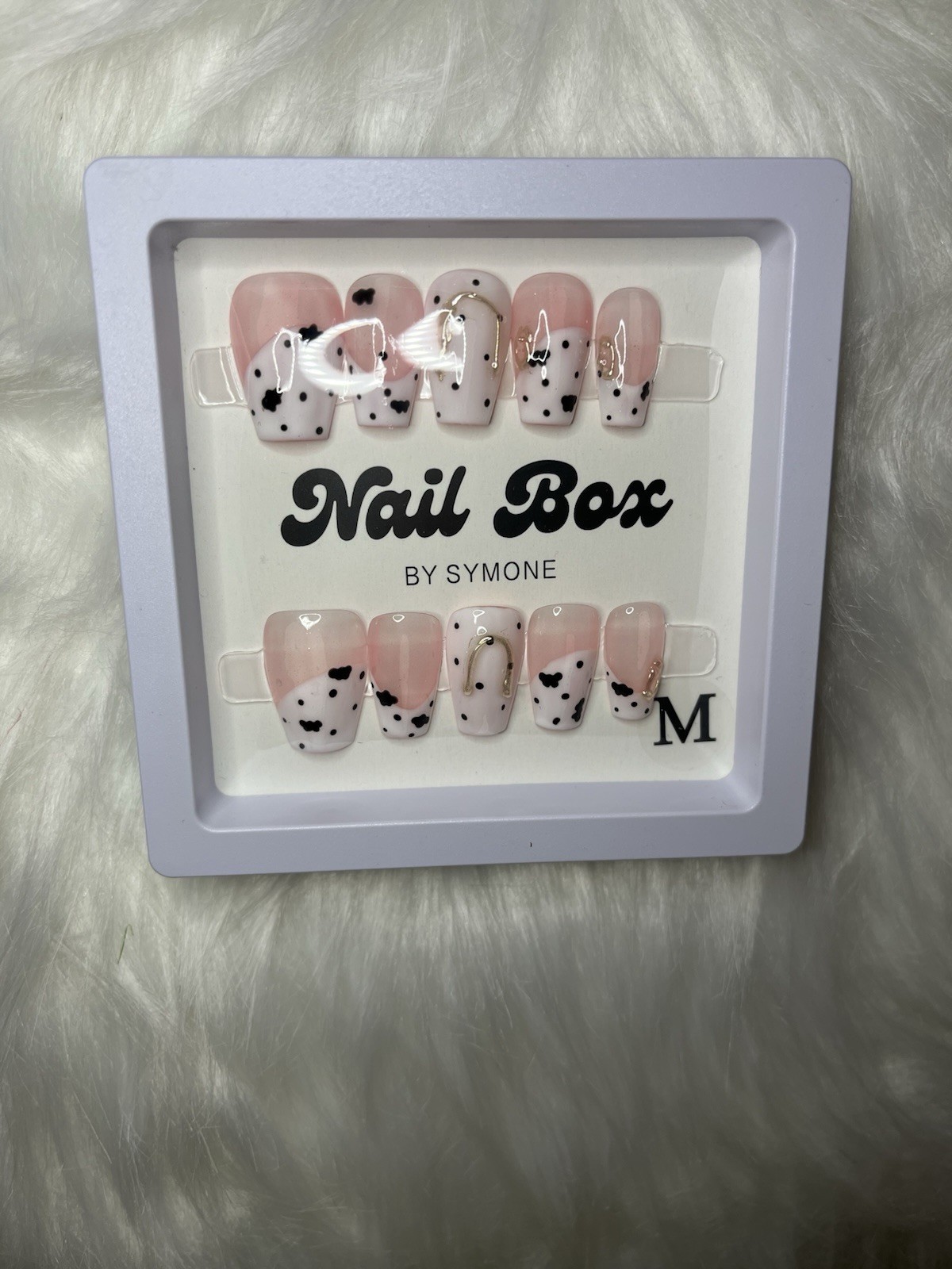 “Cow Print” Press On Nails Handmade
